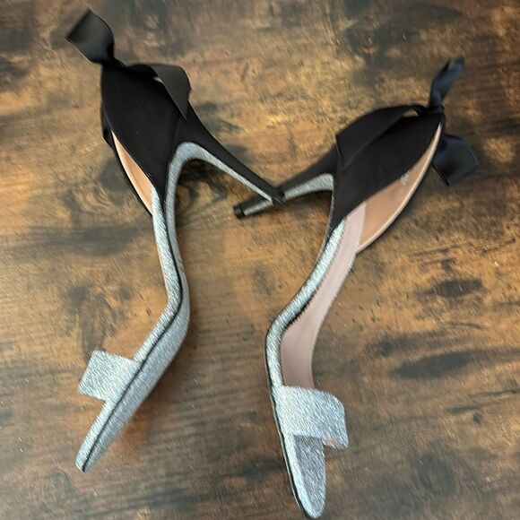 J. Crew d'Orsay sandals in silk  and glitter Size 9.5 New No Box - Picture 7 of 9